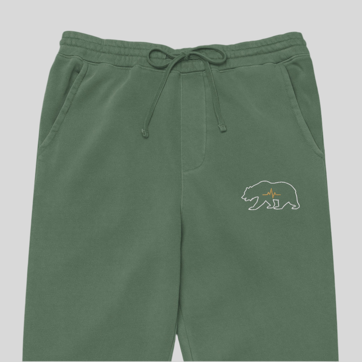 Bear Pigment-dyed Sweatpants - Comfort, Stylish Relaxed Cotton Polyester Unisex Dynamic Elegance