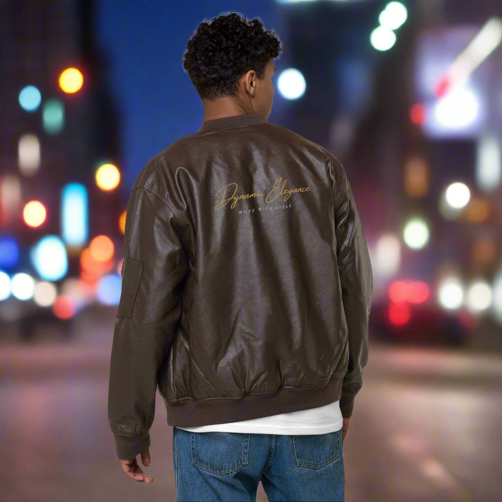 Bomber Jacket- Premium Classic Leather, Soft Modern Refined Look Dynamic Elegance