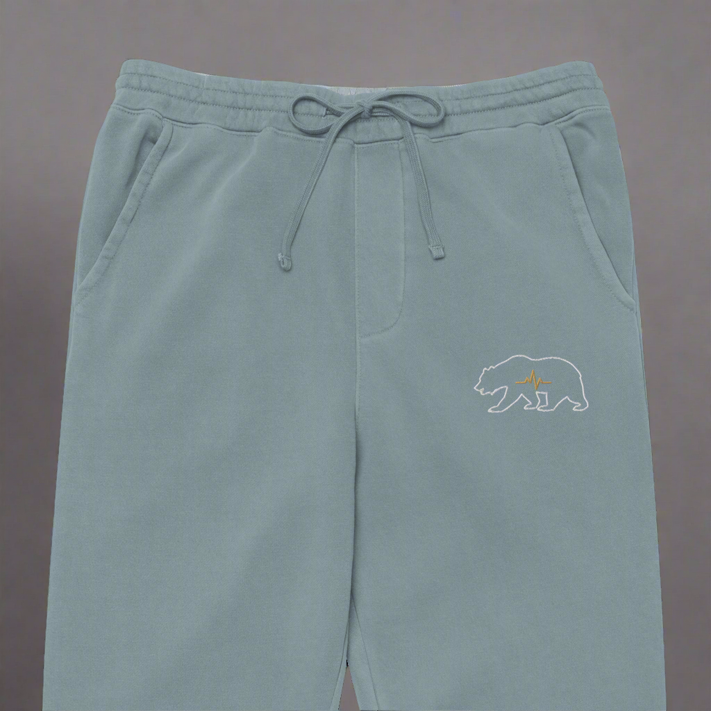 Bear Pigment-dyed Sweatpants - Comfort, Stylish Relaxed Cotton Polyester Unisex Dynamic Elegance
