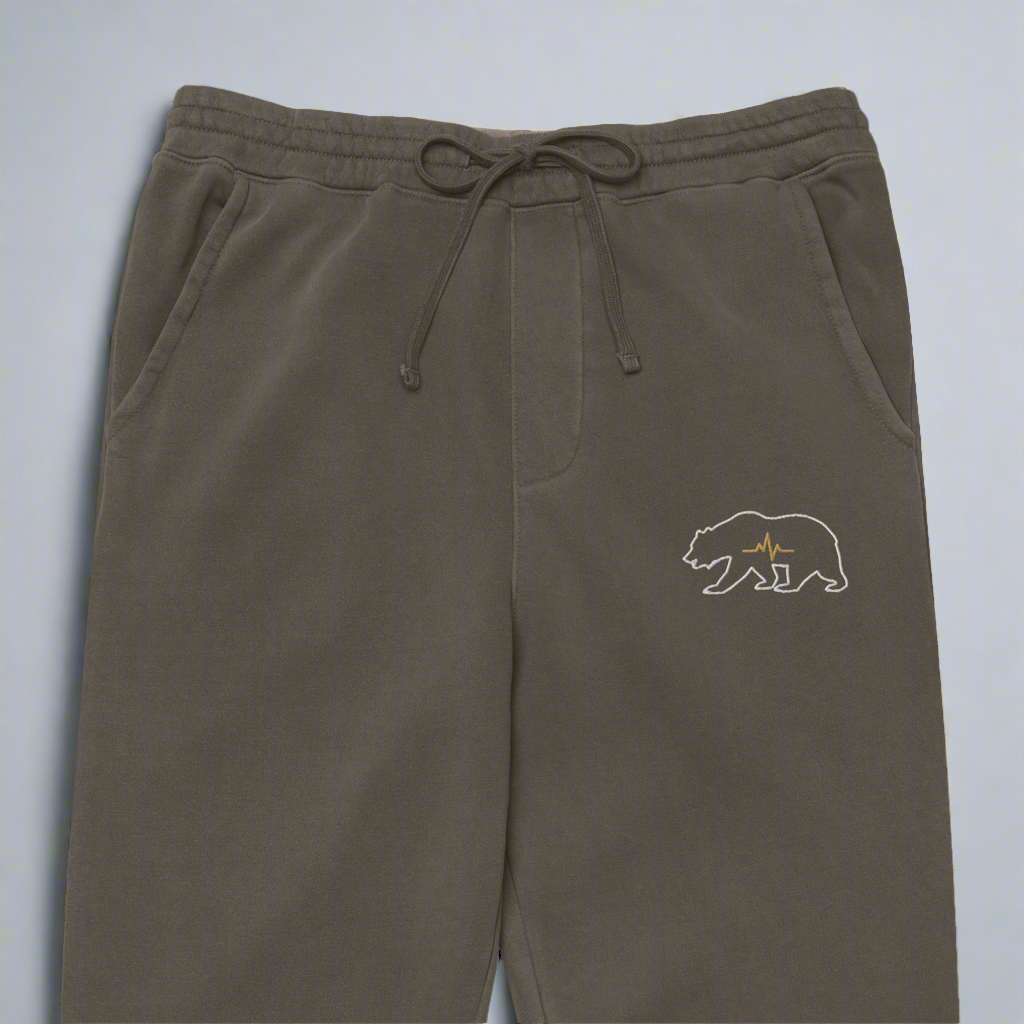 Bear Pigment-dyed Sweatpants - Comfort, Stylish Relaxed Cotton Polyester Unisex Dynamic Elegance