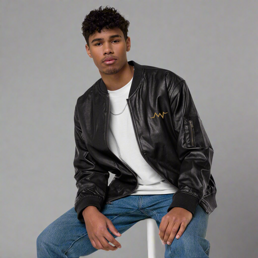 Bomber Jacket- Premium Classic Leather, Soft Modern Refined Look Dynamic Elegance